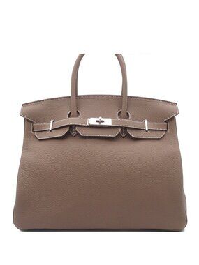Hermes Birkin 35 Etoupe Silver Togo Handbag